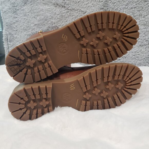 Michael Kors Regan Tall Boots Leather Women's Size 9.5 NEW luggage brown Zipper - Picture 8 of 11